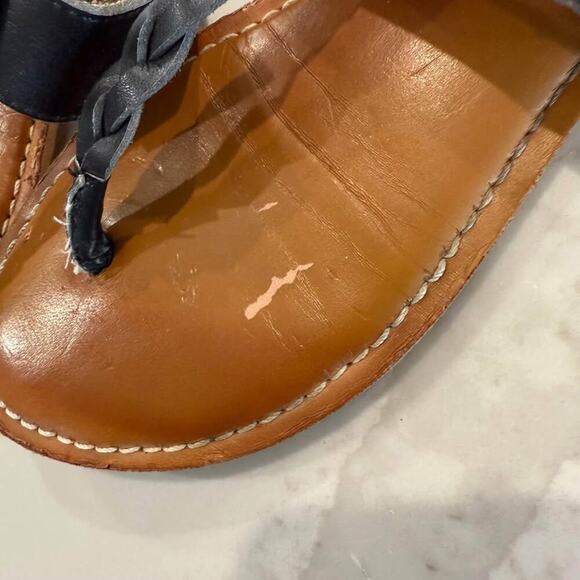 Mad Love Braided T-Strap Flip Flop Sandals Women’s 10 Black Strap Boho Summer - Picture 7 of 9